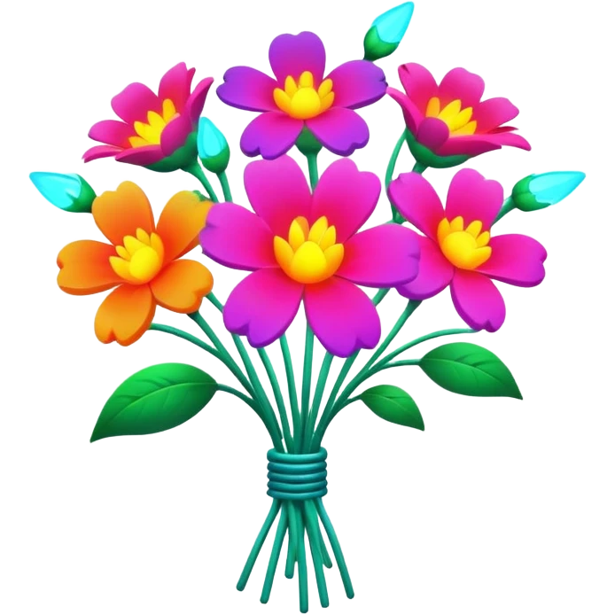 Neon bouquet emoji