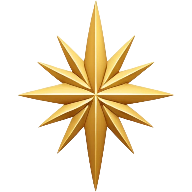 A seven pointed star with a cross inside emoji