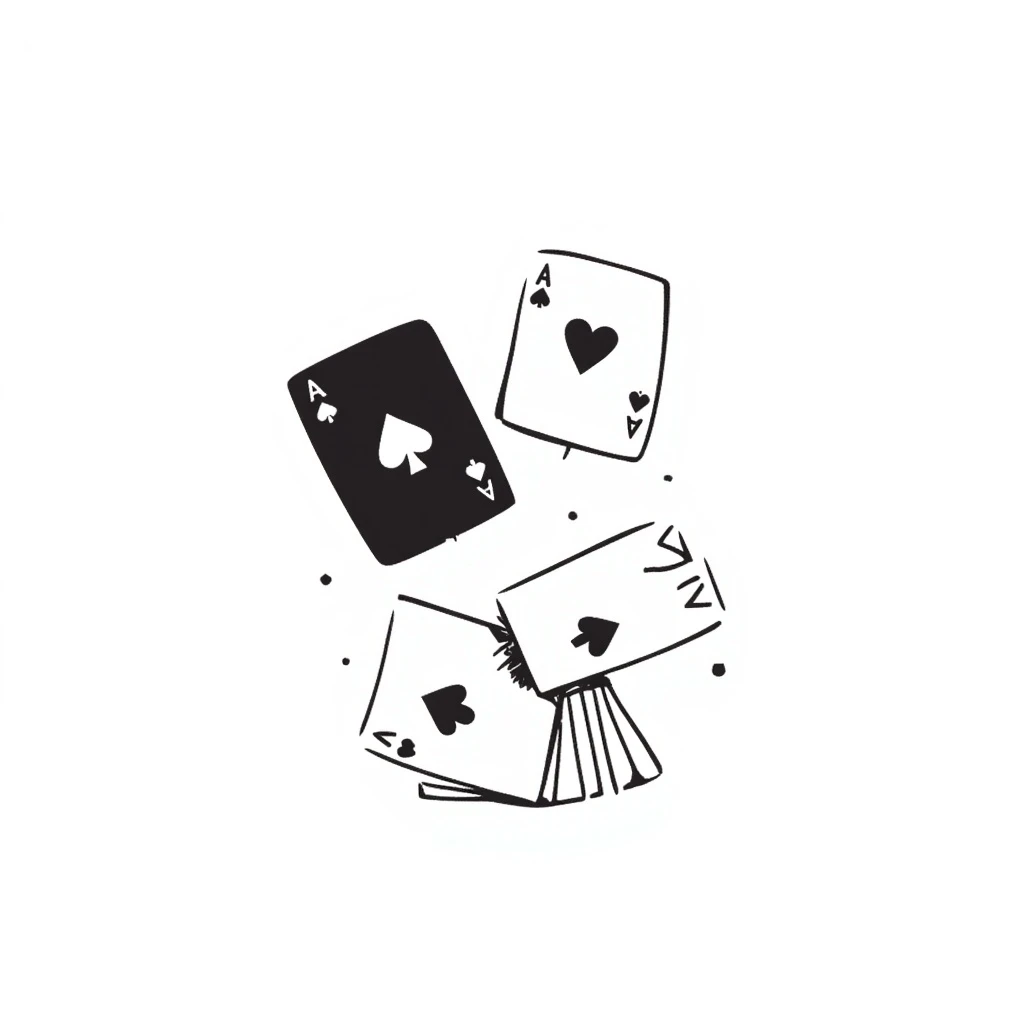 deck of cards, hand drawn doodle style, playful and sketchy emoji