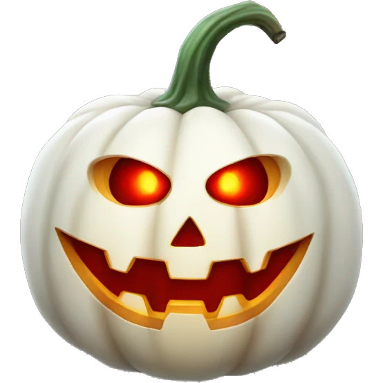 Halloween white pumpkin with a red glow emoji