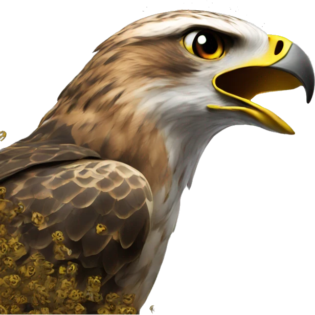 a hawk spitting emoji