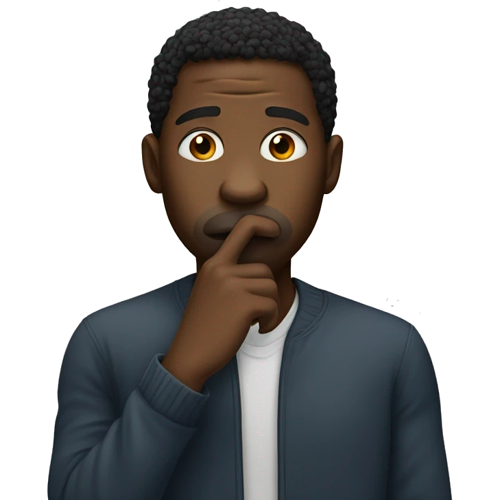 a black man holding his nose emoji