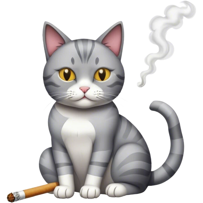 Cat smoking a joint emoji