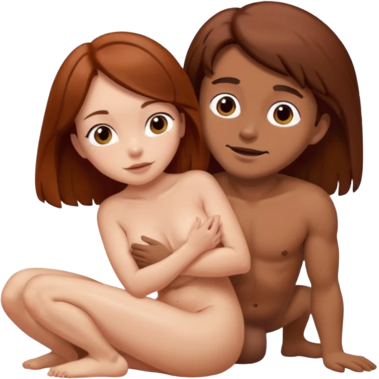 men and woman in doggy, she’s spreading her cheeks, position naked emoji
