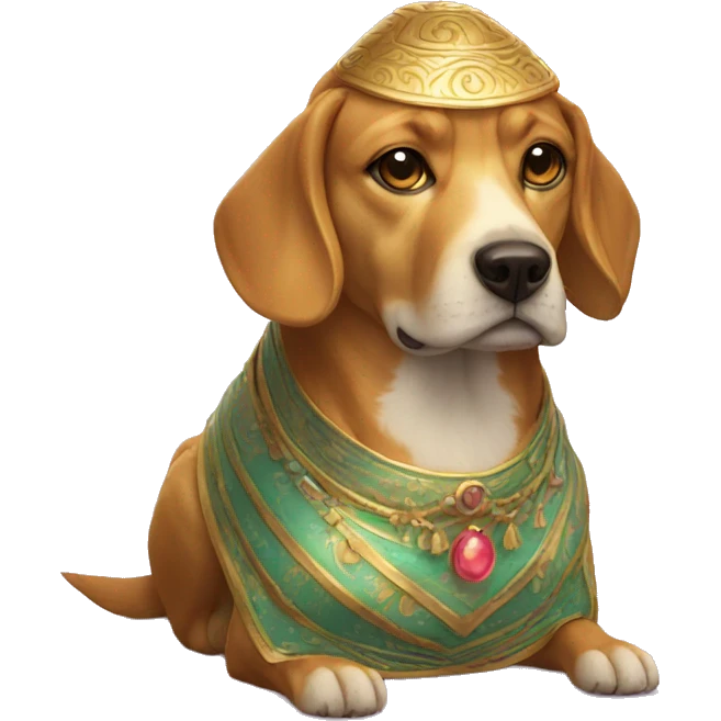 Golden fortune teller dog emoji