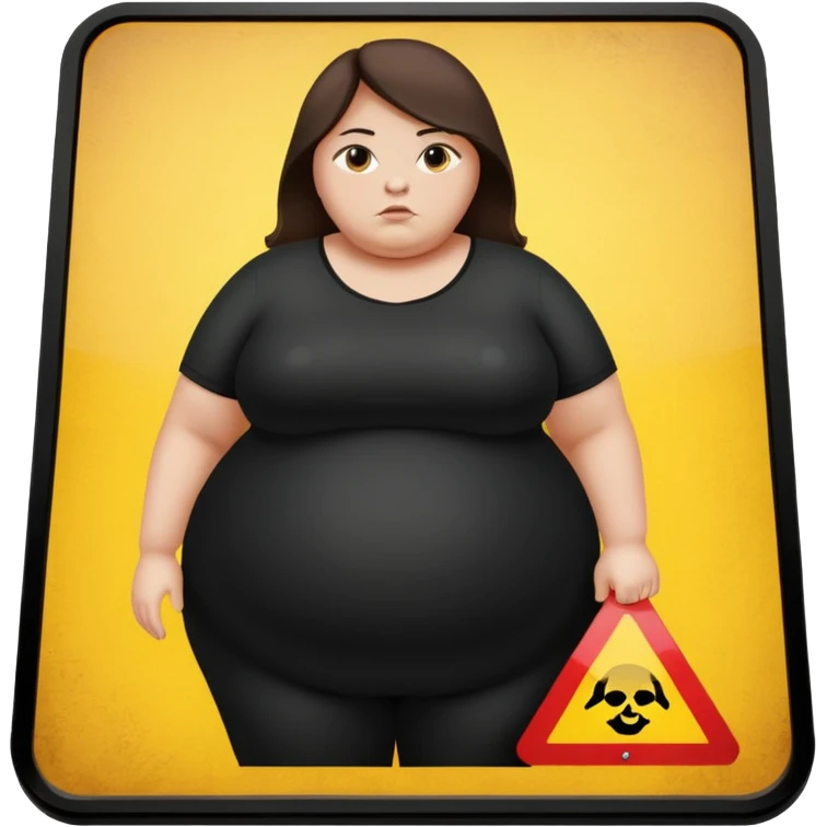 Quiero que crees un emoji tipo 🚷 Pero reemplaza a la persona por una silueta de una mujer obesa emoji