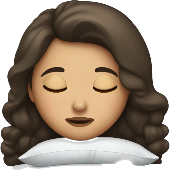 Brunette girl sleeping emoji