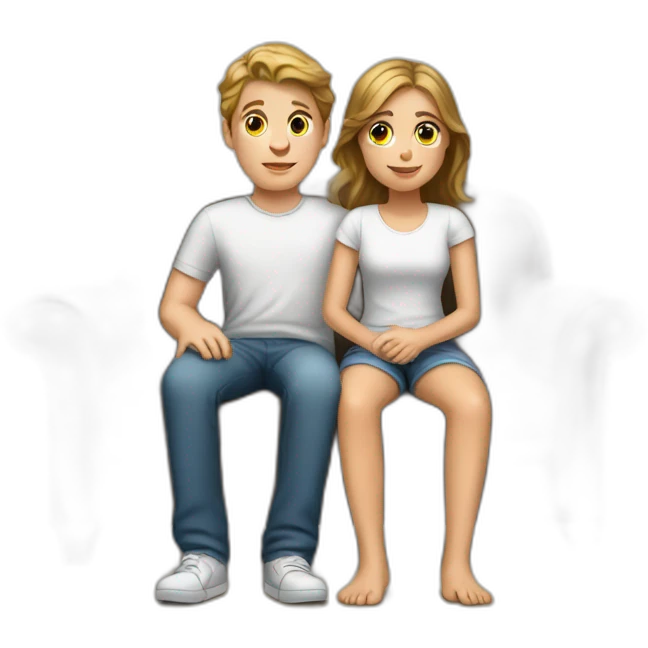 White boy and girl with Beale Sit on couch emoji