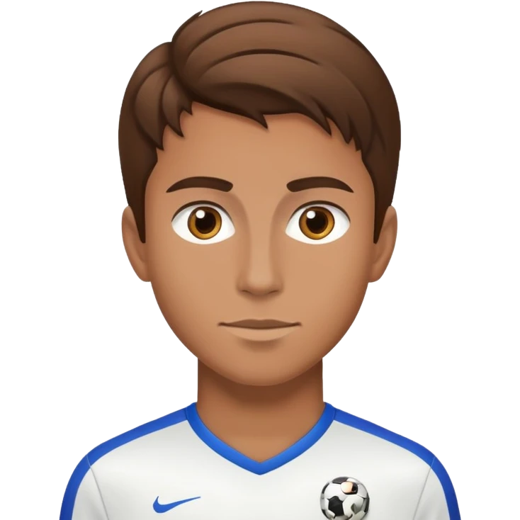 Brown hair give soccer player emoji