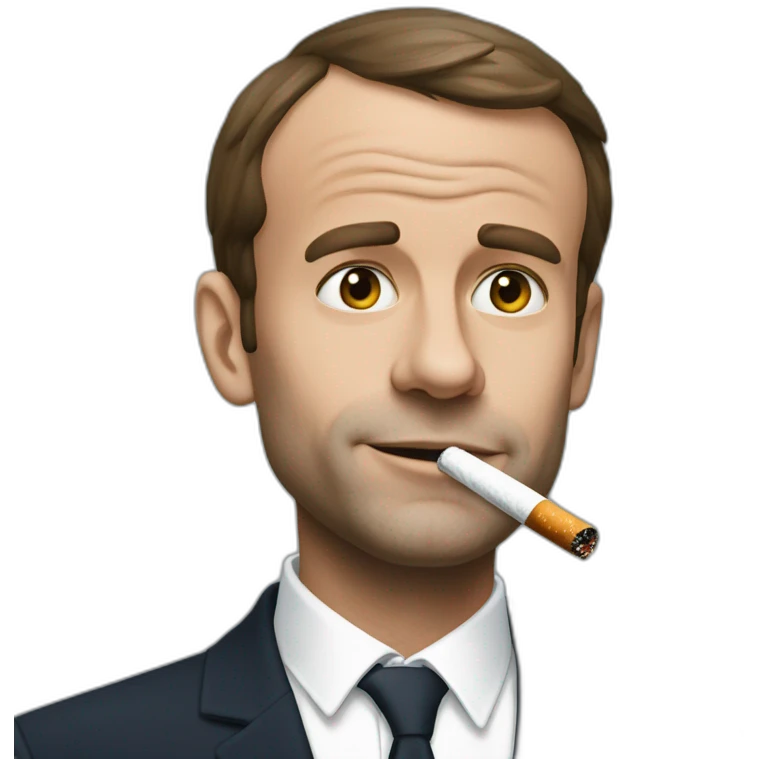 Macron avec une cigarette emoji