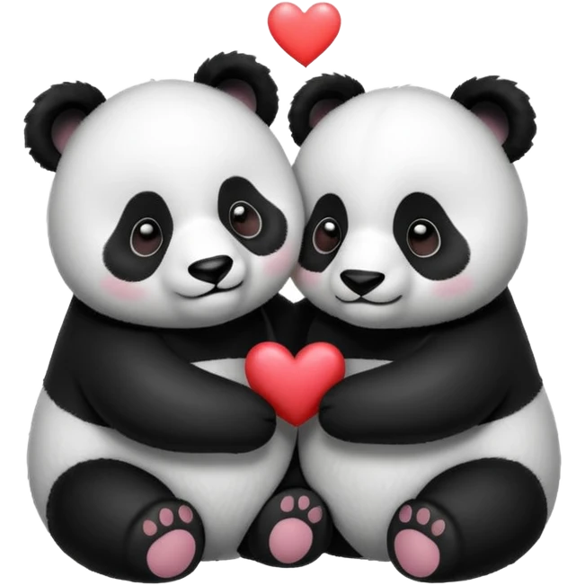 two panda in love emoji