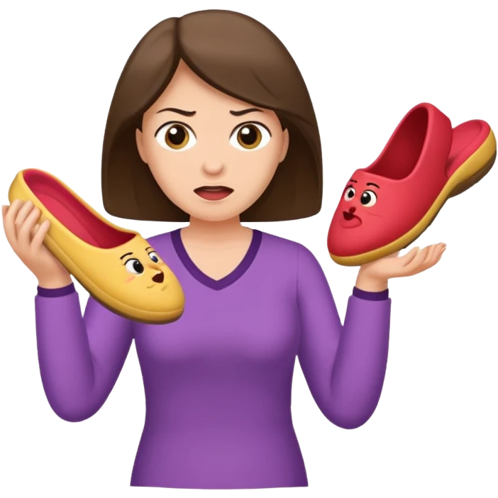 A mom throwing a slipper emoji