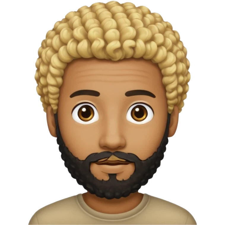 Black man with curly blonde hair and a black beard emoji