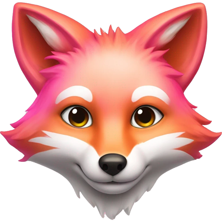 vibrant, friendly, and intelligent-looking pink fox with rounded, approachable features that convey warmth and trust. emoji