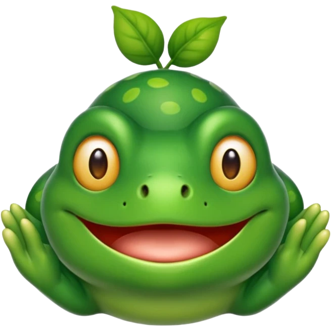 Um sapo dando risada emoji