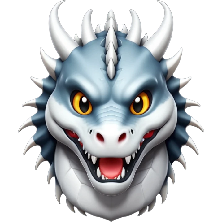 Black and white dragon emoji emoji
