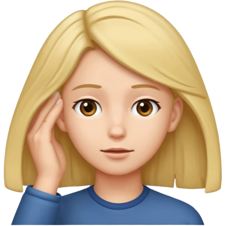 Person tucking their hair behind their ear  emoji
