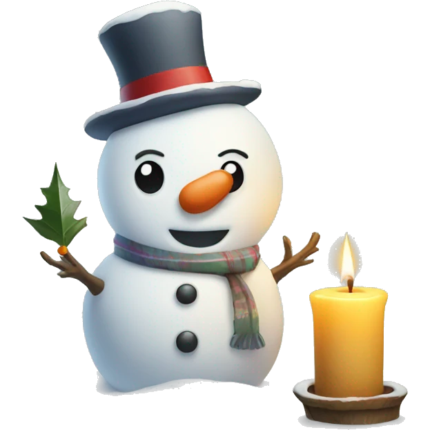 snowman with candle emoji