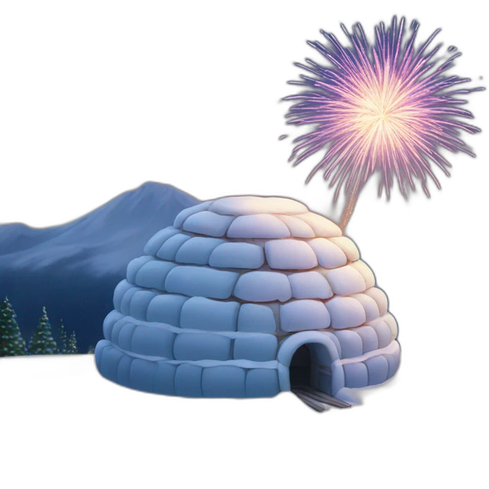 igloo fireworks in the sky emoji