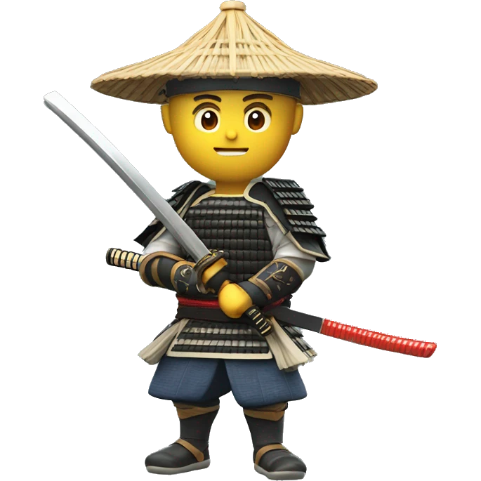 samurai with katana 3d and 8k emoji