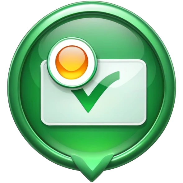 A green verified badge with a check emoji