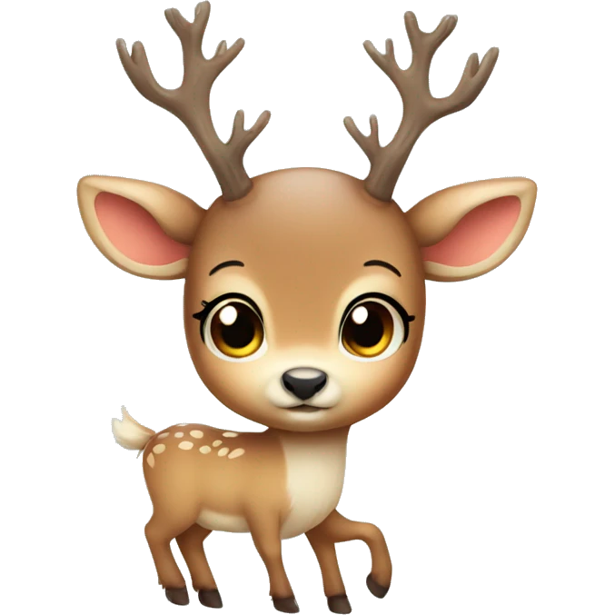 Cute shy deer with winter ha emoji