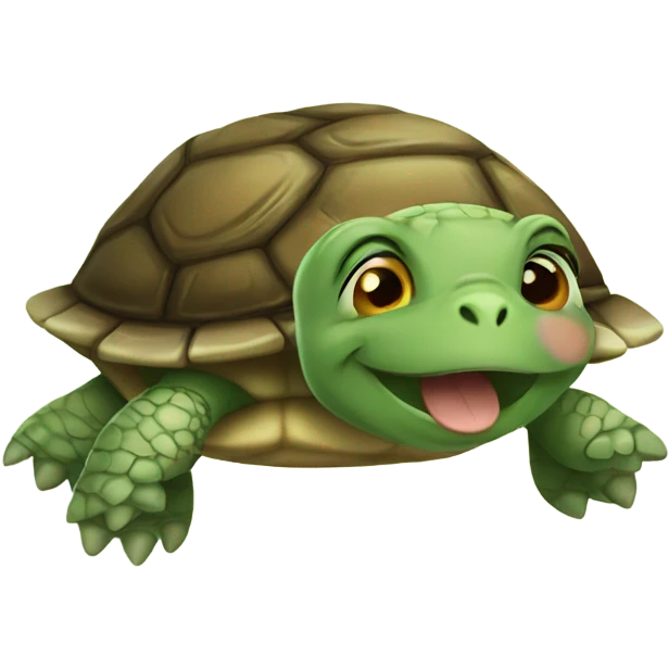 Happy face turtle emoji