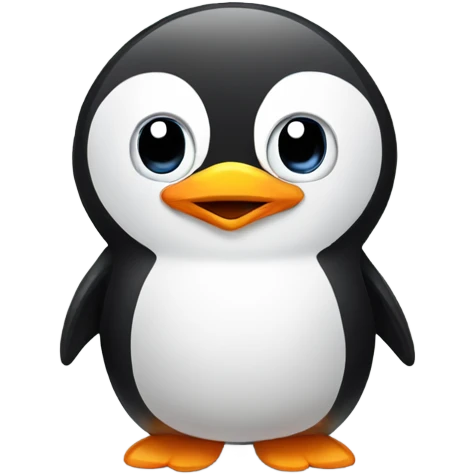 Cute penguin with a mustache  emoji