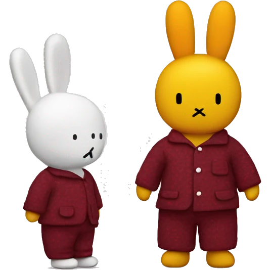 miffy with burgundy pyjamas emoji
