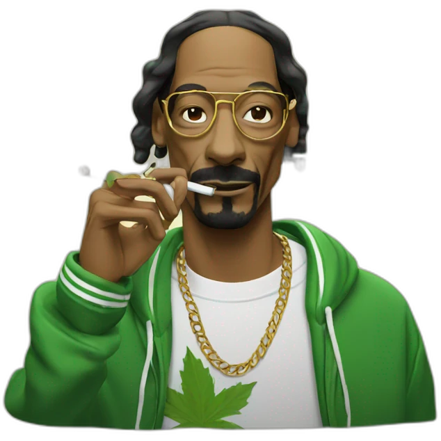 Snoop Dogg smoking weed emoji