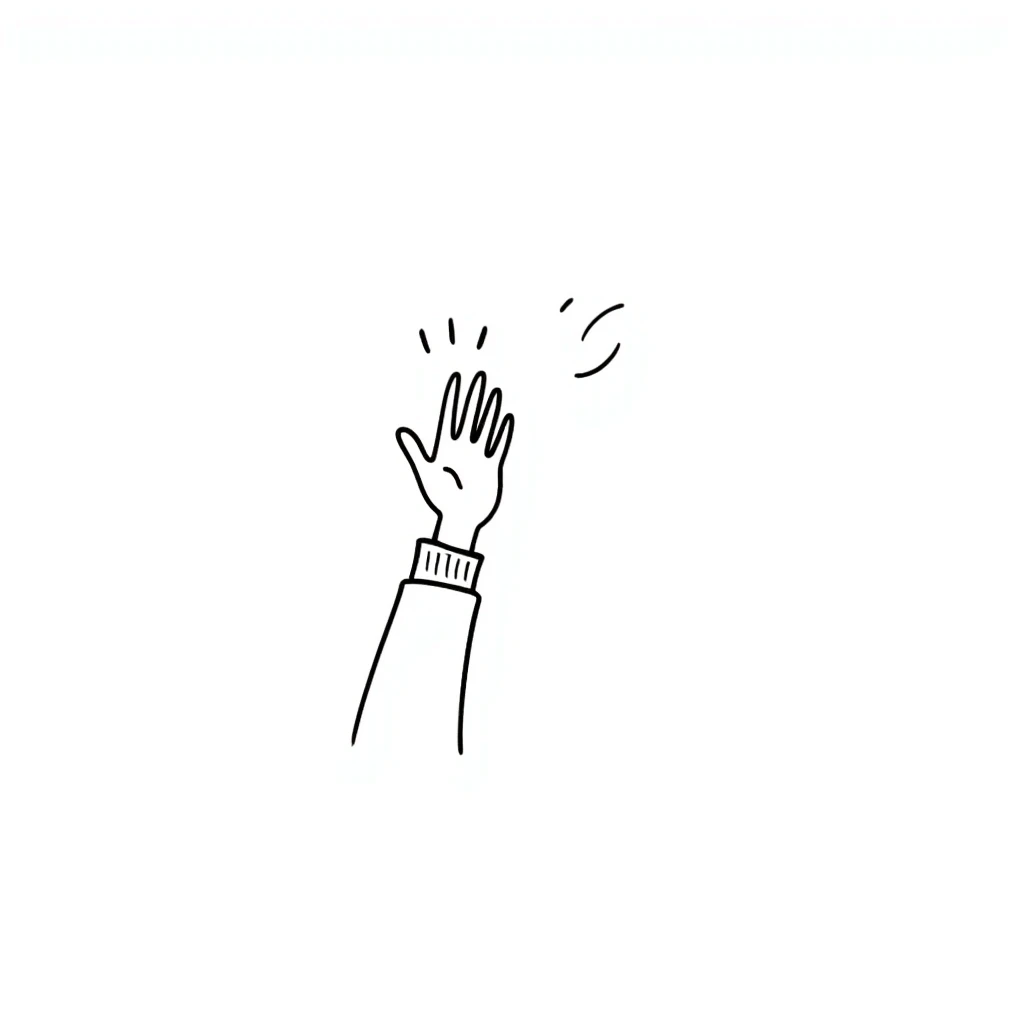 hand reaching out for help emoji