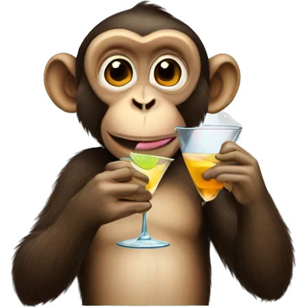 Monkey drinking martini emoji