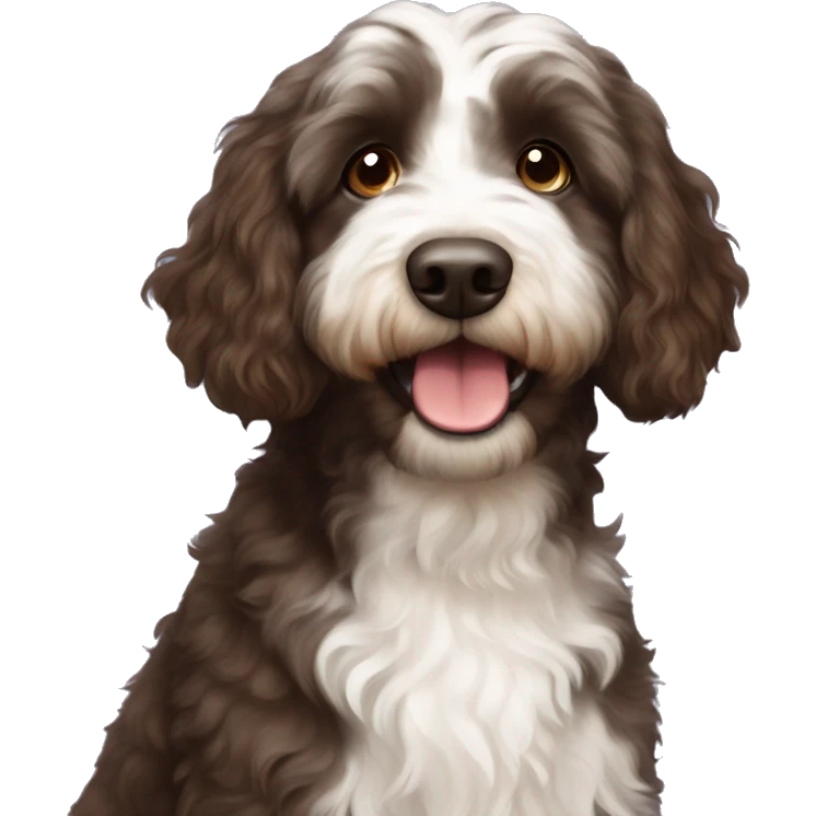 dark brown aussiedoodle  emoji