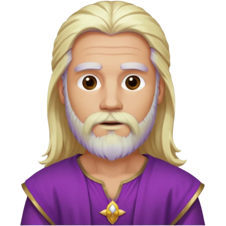 Jupiter from Olympus Gods with long platinum blonde hair and beard, purple tunic emoji