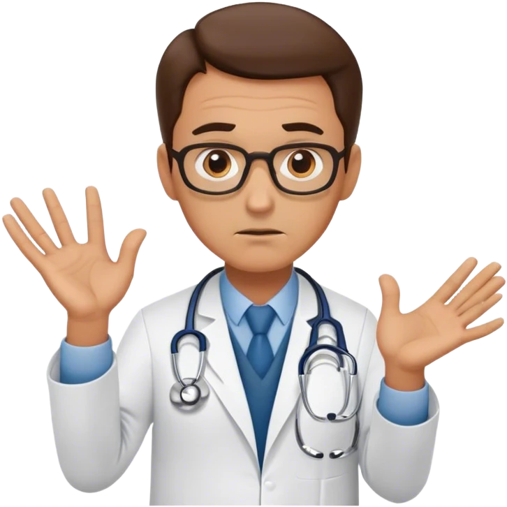 busy anoyed doctor shows no with gesture emoji