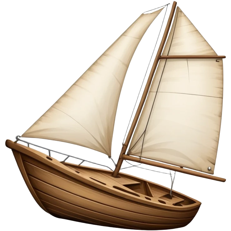 sailboat hull with rudder but no sails attached emoji