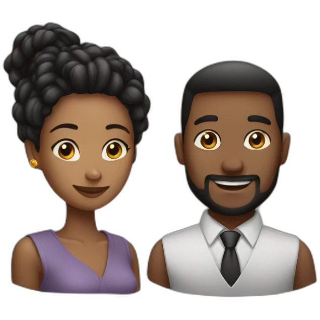 couple love man and woman black emoji