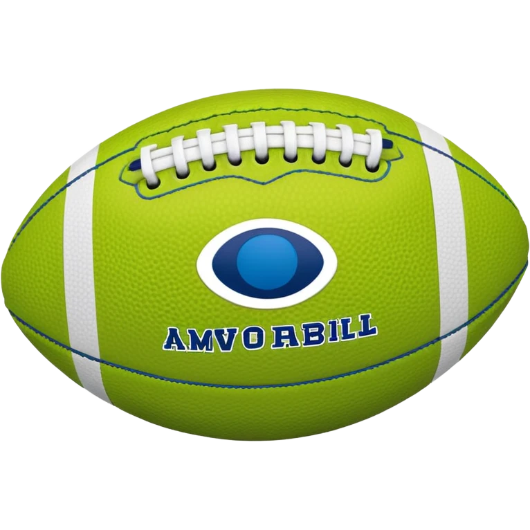 American football with lime green leather and navy-blue stitching emoji