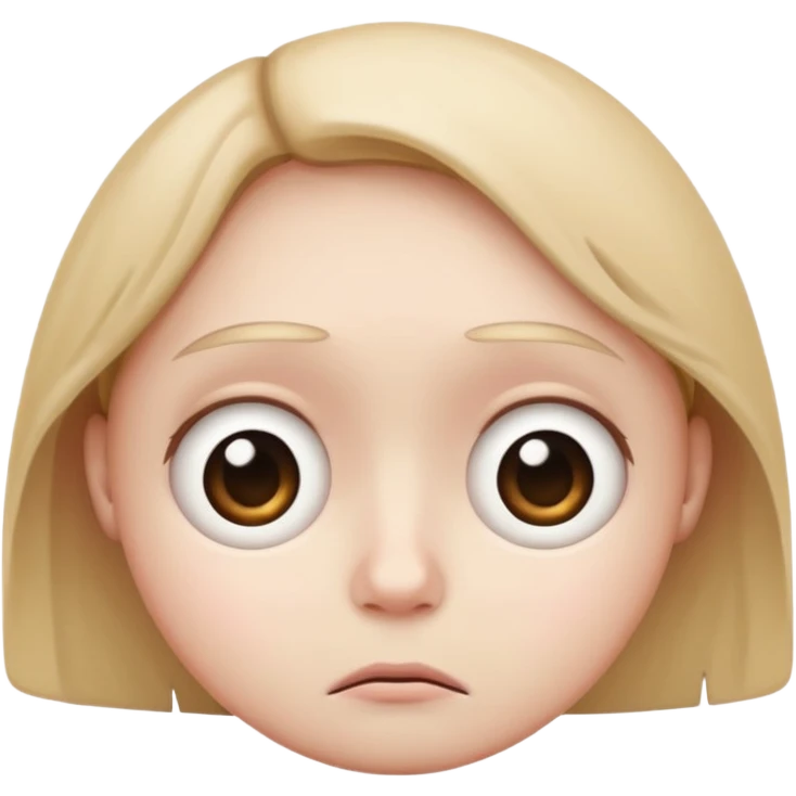 Sad circle face emoji with big sad eyes emoji