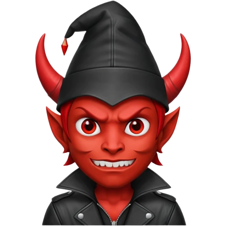 devil with jacket and hat emoji