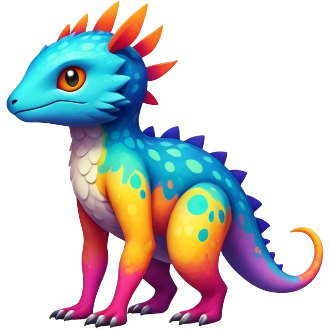 colorful vibrant Fakémon-creature with random markings (full body) emoji