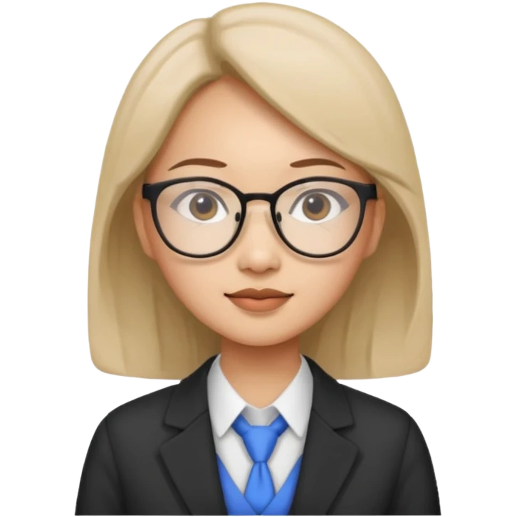 asian female accountant with eyeglasses emoji