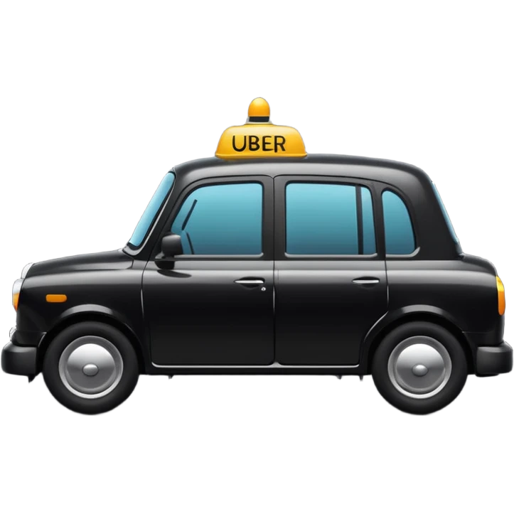 generate an ios genmoji of a black cab that says UBER emoji