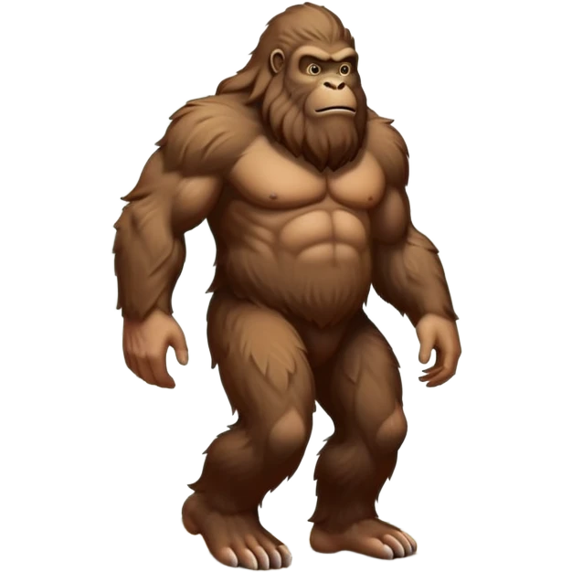 hairy bigfoot sasquatch creature walking in forest emoji