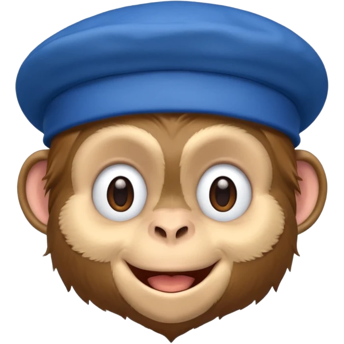 Monkey wearing blue beret emoji