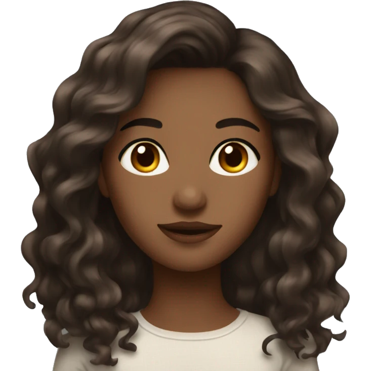 beautiful brunette with brown eyes and flowy hair emoji
