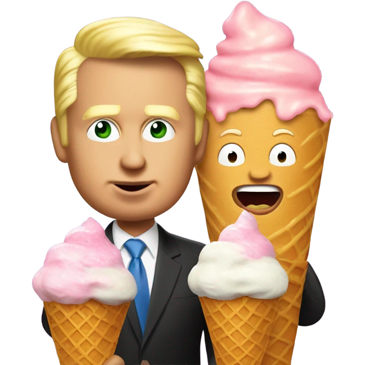 Trump eating ice cream with Elon musk emoji