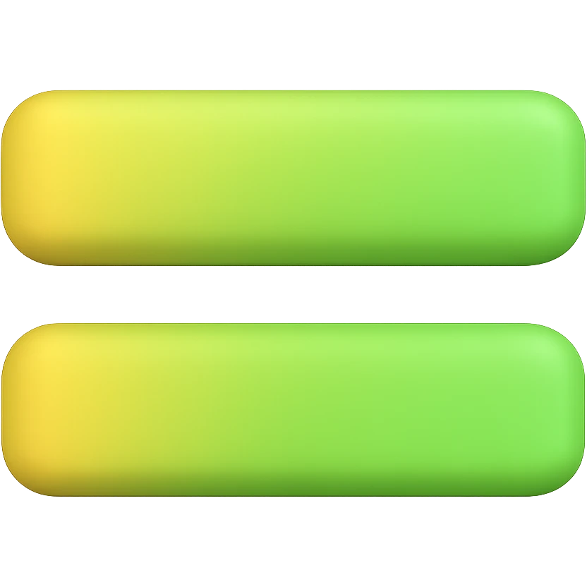 animated equals sign using the original colors of the animated arrow in 3d-emoji style emoji