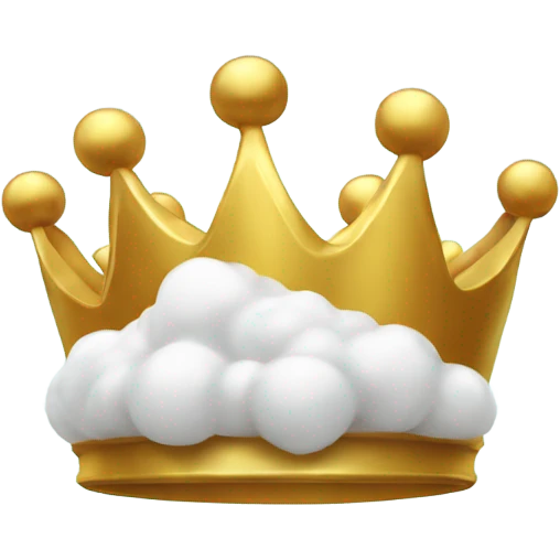 Hail cloud with gold crown on top emoji