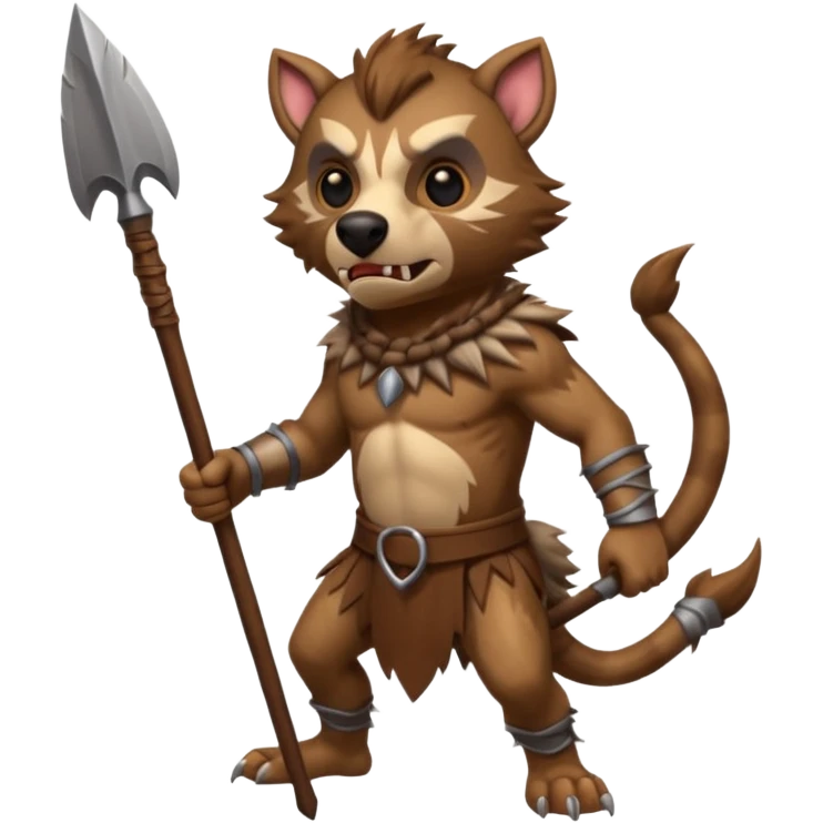 create a dnd style gnoll.png with a spear using 48x48 pixels size emoji